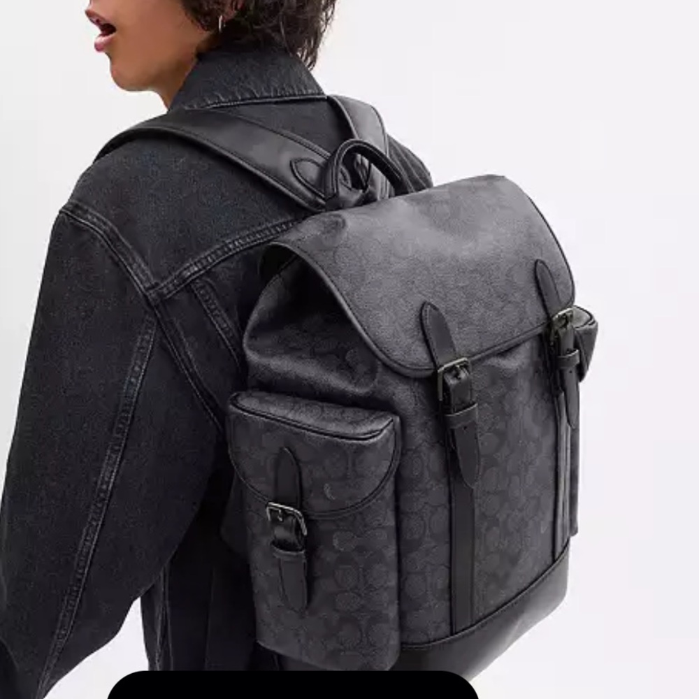 Coach Gray and Black Backpack with Padded Straps - Picture 2 of 5